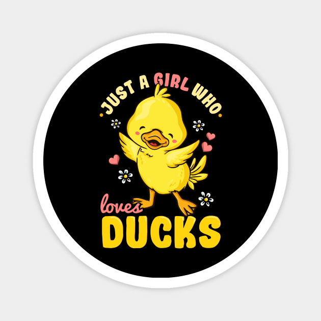 Just A Girl Who Loves Ducks Cute Duck Lover Magnet by KAWAIITEE